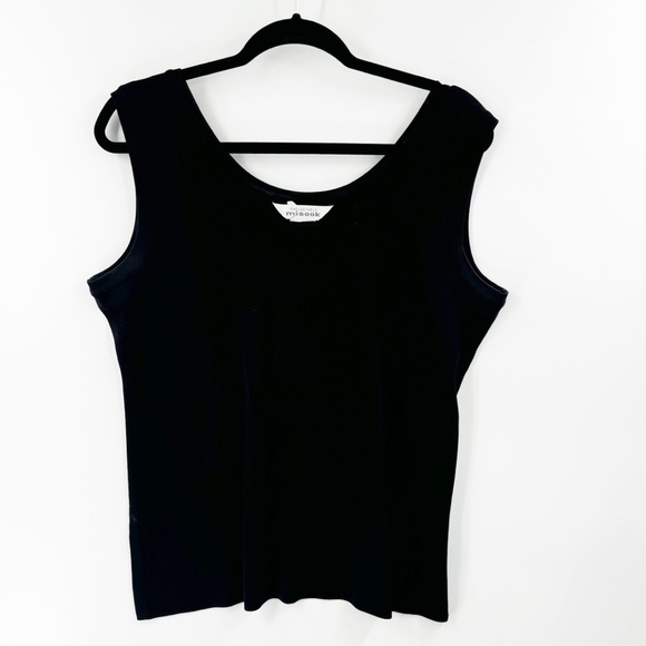 ✅ MISOOK BLACK SCOOP NECK CROPPED TANK TOP SIZE X-LARGE - Picture 1 of 3